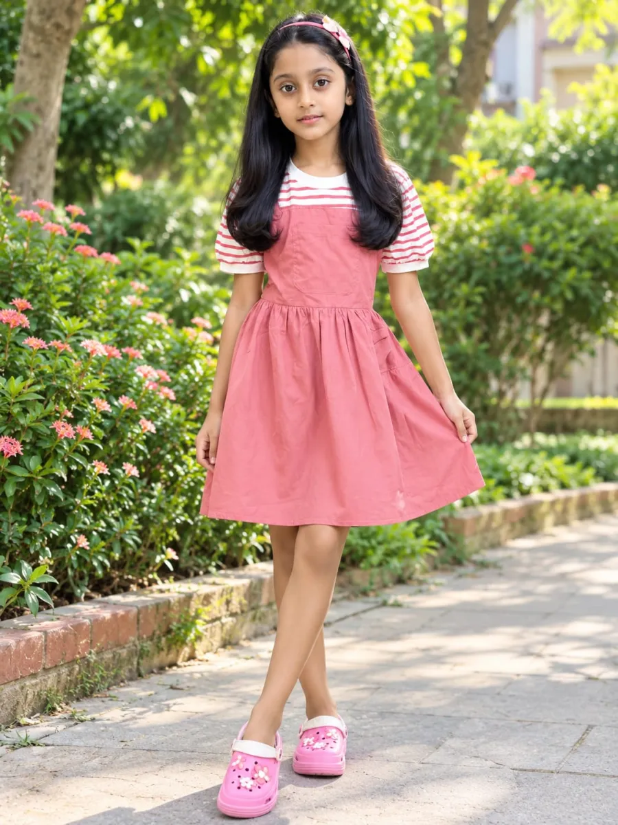 Girls’ Fancy Cotton Frock - 04